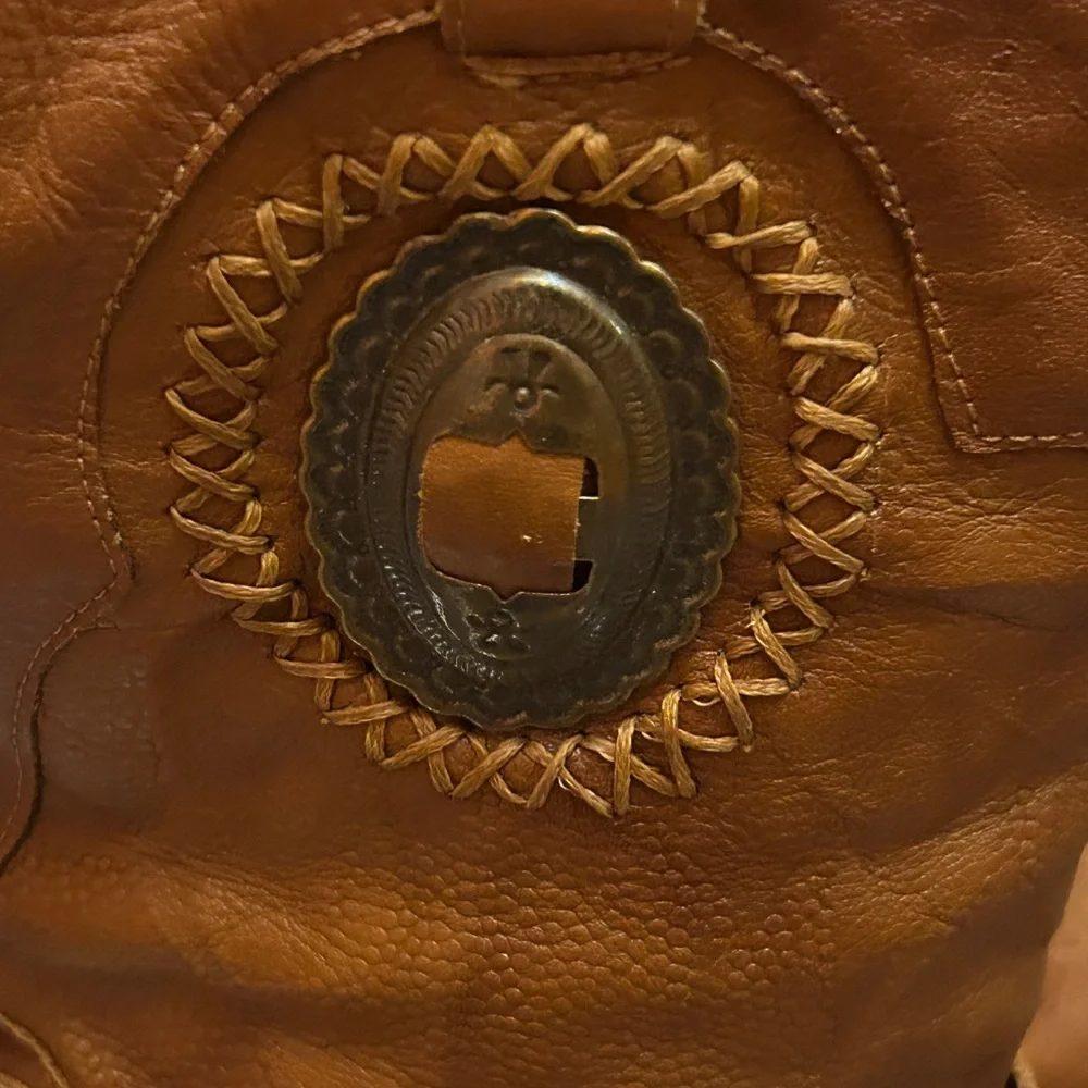 Leather Craft Brown Western Ankle Boots Y2K Size 5 Bohemian Cowgirl Vintage